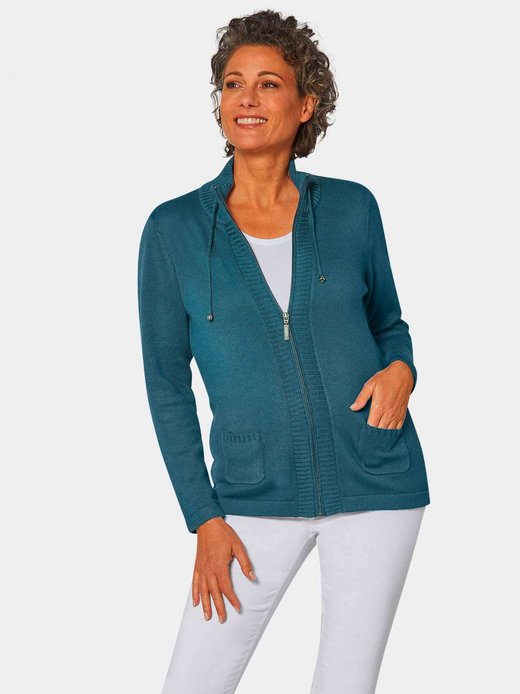 Damen Kurzgröße: Sportliche Strickjacke