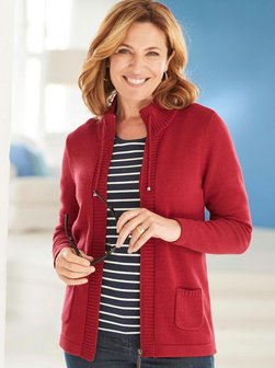 Damen Kurzgröße: Sportliche Strickjacke
