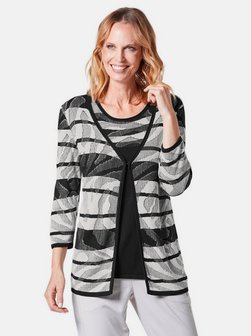 Damen Kurzgröße: Strickjacke mit V-Ausschnitt