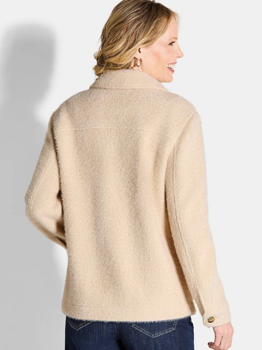 Damen Kurzgröße: Strickjacke mit dezenter Wabenstruktur