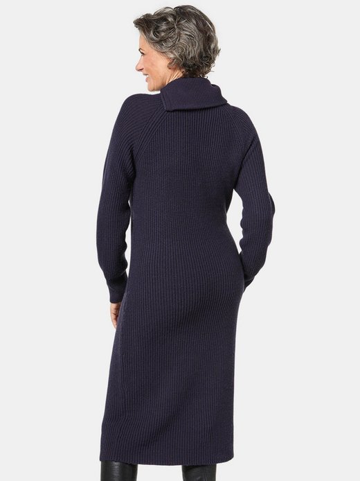 Damen Kurzgröße: Strickkleid mit asymmetrischem Kragen