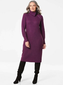 Damen Kurzgröße: Strickkleid mit asymmetrischem Kragen