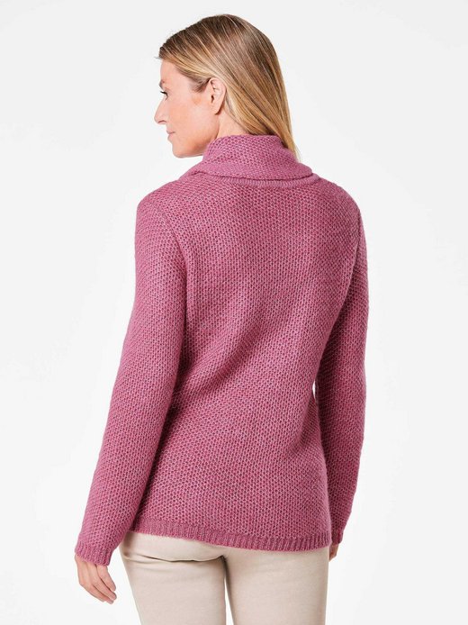 Damen Kurzgröße: Strickpullover mit Struktur, Glitzer