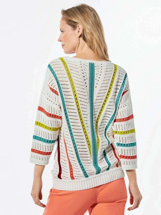 Damen Kurzgröße: Strickpullover mit U-Boot-Ausschnitt