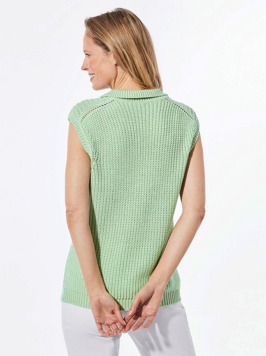 Damen Kurzgröße: Stricktop mit V-Ausschnitt