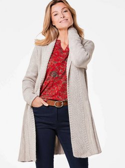 Damen Kurzgröße: Supersofte ausgestellte Strickjacke