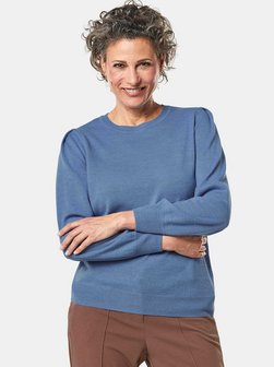 Damen Kurzgröße: Weicher Strickpullover, Ballonärmel