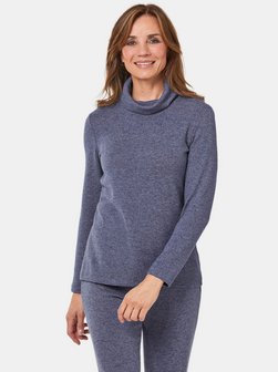Damen Kurzgröße: Weiches Rollkragenshirt in Strickoptik