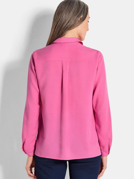 Damen Kurzgröße: Zeitlose Viskosebluse mit Hemdkragen