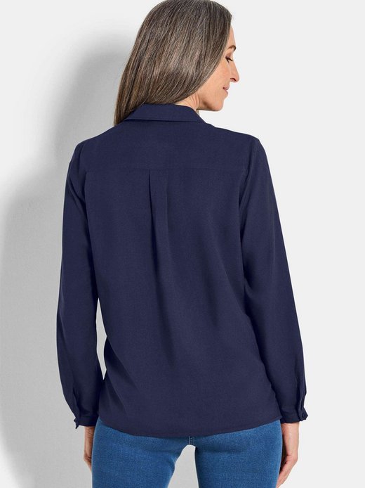 Damen Kurzgröße: Zeitlose Viskosebluse mit Hemdkragen