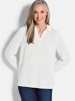 Damen Kurzgröße: Zeitlose Viskosebluse mit Hemdkragen