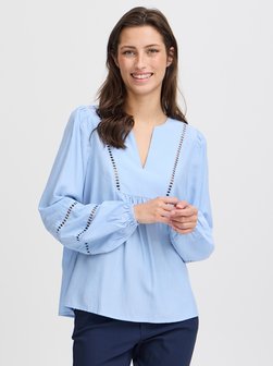 Artikelbild Damen Langarmbluse - BYILVILYA von B.Young in blau uni