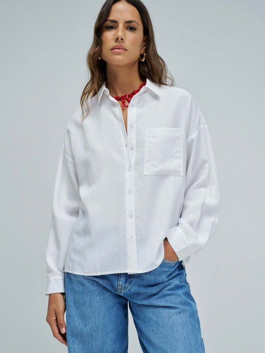 Damen Langarmbluse - Oversize Basic