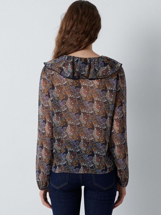 Damen Langarmbluse - Paisley