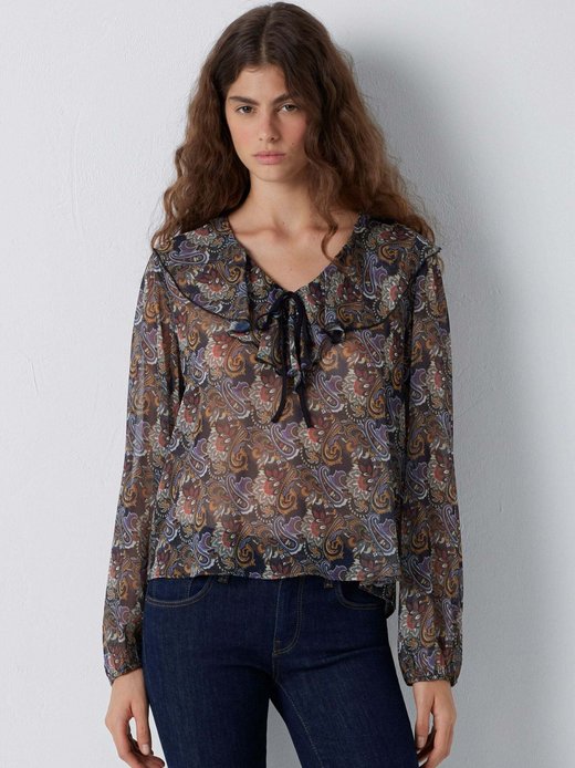 Damen Langarmbluse - Paisley