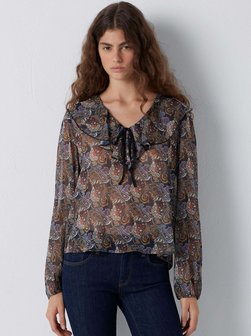 Damen Langarmbluse - Paisley