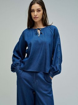 Damen Langarmbluse - Sleeveless Belt