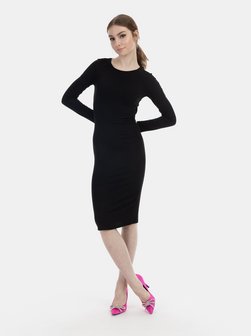 Damen Langarmkleid midi