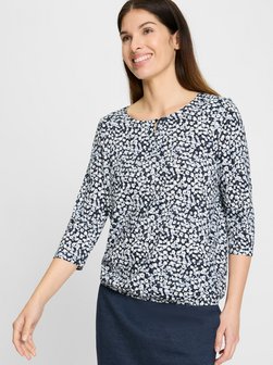 Artikelbild Damen Langarmshirt - Clara von Olsen in marine ecru gemustert