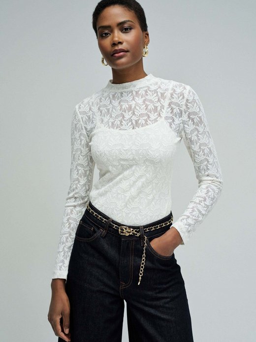 Damen Langarmshirt - Lace Long Sleeve