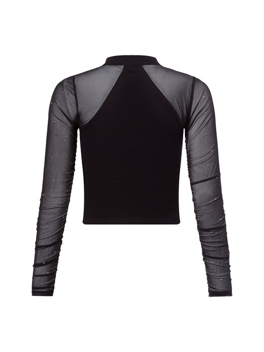 Damen Langarmshirt - NMMaya Halterneck Optic Top