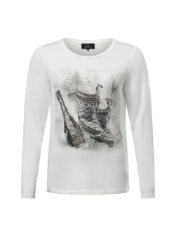 Artikelbild Damen Langarmshirt - Snowfall von Monari in weiß silber bedruckt