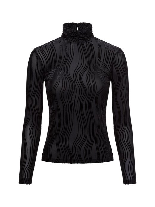 Damen Langarmshirt - VIMaxa High Neck Flock Top