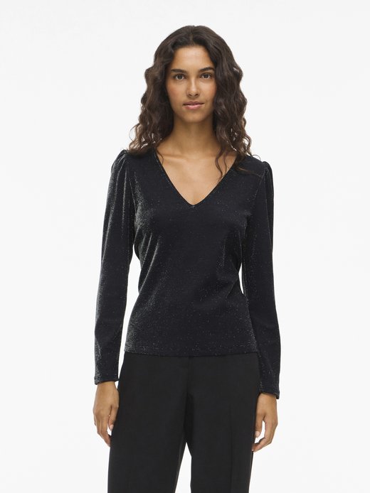Damen Langarmshirt - VIeleinas V-Neck