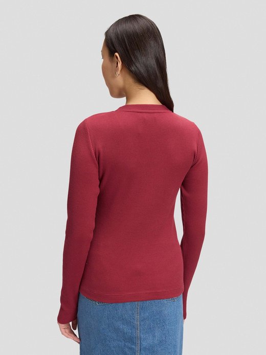 Damen Langarmshirt - Waffle Henley