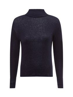 Artikelbild Damen Langarmshirt mit Wollanteil von Ipuri Essentials in marine uni