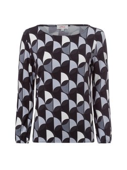 Artikelbild Damen Langarmshirt von s.Oliver in anthrazit schwarz gemustert