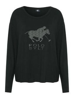 Artikelbild Damen Langarmshirt von Polo Sylt in schwarz bedruckt