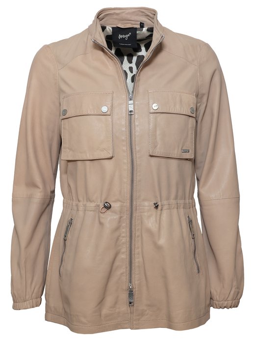 Damen Leder Kurzmantel