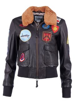 Artikelbild Damen Lederblouson von Topgun in schwarz uni