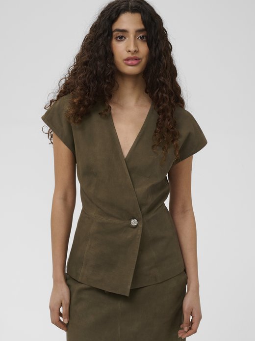 Damen Lederbluse SLParvati