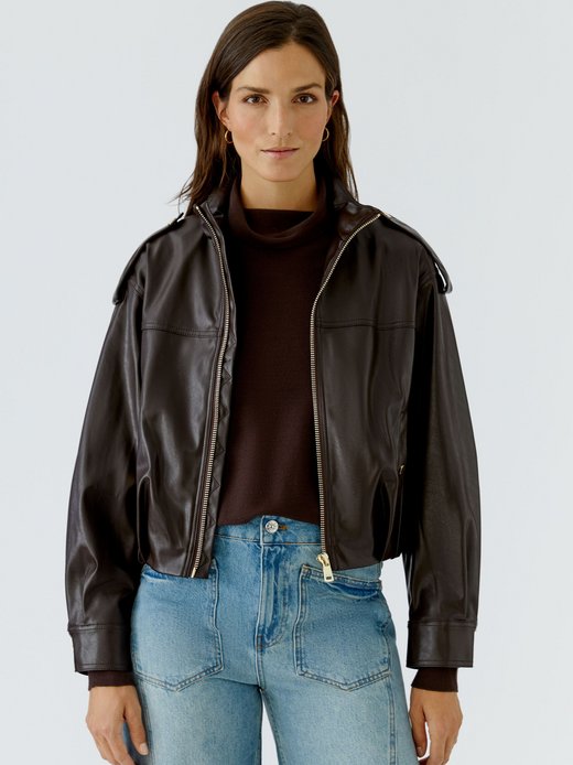 Damen Lederimitatjacke