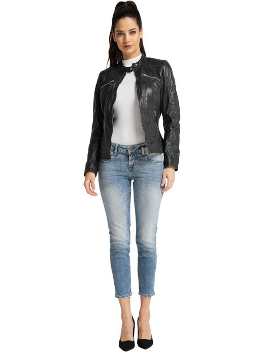 Damen Lederjacke  -  LONG