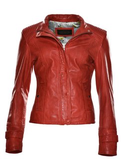 Artikelbild Damen Lederjacke Mit Kurzem Stehkragen von JCC in rot uni