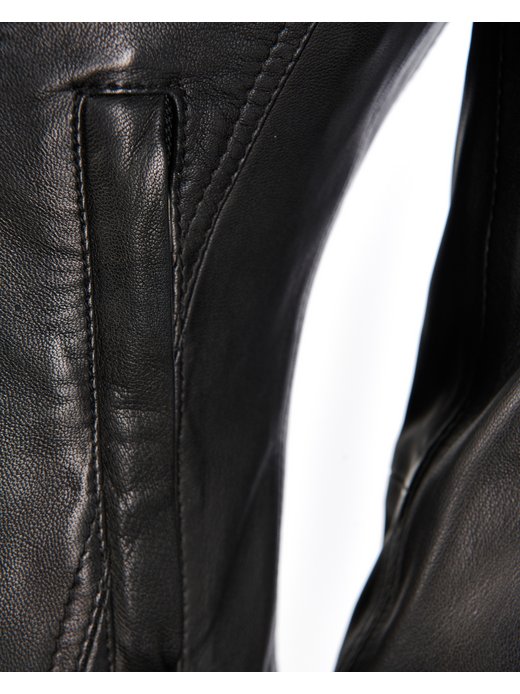 MAZE Damen Lederjacke Camara - Schicker Blouson Mit Pelzkapuze