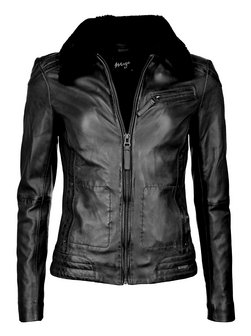 Artikelbild Damen Lederjacke von Maze in schwarz uni