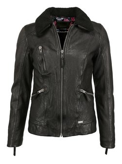 Artikelbild Damen Lederjacke von Mustang in schwarz uni