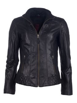 Artikelbild Damen Lederjacke von Mustang in schwarz uni