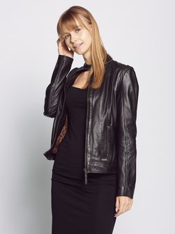 Artikelbild Damen Lederjacke von Maze in schwarz uni
