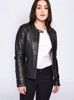 Artikelbild Damen Lederjacke von Mustang in schwarz uni