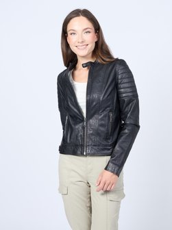Artikelbild Damen Lederjacke von Mustang in schwarz uni
