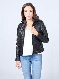 Artikelbild Damen Lederjacke von Mustang in schwarz uni