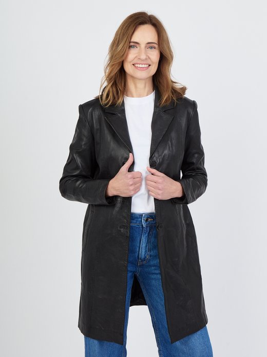Damen Ledermantel