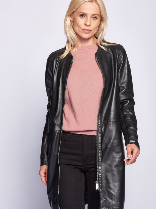 Damen Ledermantel