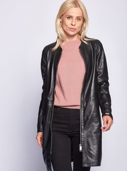 Artikelbild Damen Ledermantel von Maze in schwarz uni