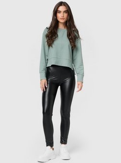 Damen Leggings  -  NUR DIE Vegane Leggings in Leder-Optik - Relax & Go - dunkelblau - Größe 36-38